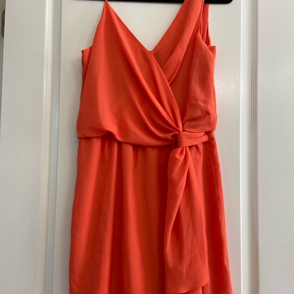 Boston Proper Orange One Shoulder Cocktail Dress